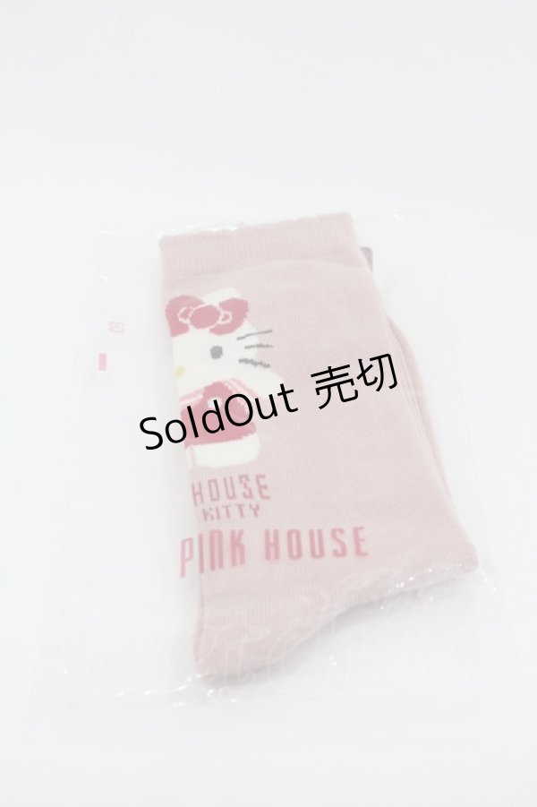 画像1: PINK HOUSE / PINK HOUSE×HELLO KITTYモチーフソックス  ピンク I-25-03-15-112-LO-ZA-HD-ZI (1)