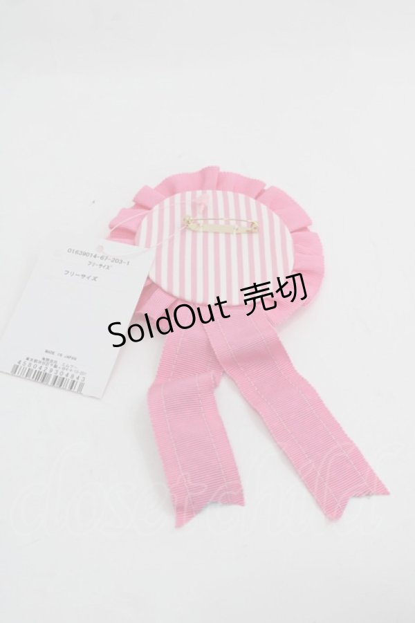 画像2: Shirley Temple / ストライプロゴ刺繍ロゼッタ  ピンクＸ青 I-25-03-21-066-ET-ZA-HD-ZT0330K (2)