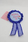 画像1: Shirley Temple / ストライプロゴ刺繍ロゼッタ  青 I-25-03-21-067-ET-ZA-HD-ZT0330K (1)