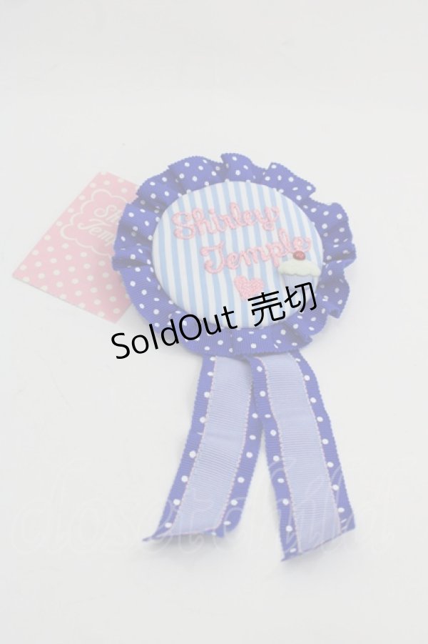画像1: Shirley Temple / ストライプロゴ刺繍ロゼッタ  青 I-25-03-21-067-ET-ZA-HD-ZT0330K (1)