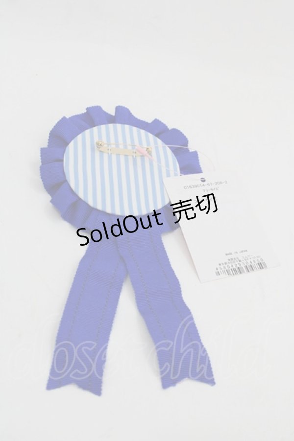 画像2: Shirley Temple / ストライプロゴ刺繍ロゼッタ  青 I-25-03-21-067-ET-ZA-HD-ZT0330K (2)