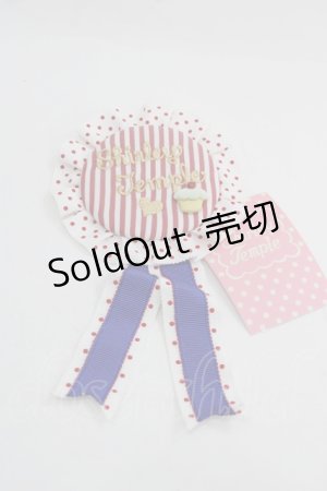 画像: Shirley Temple / ストライプロゴ刺繍ロゼッタ  白Ｘ赤 I-25-03-21-068-ET-ZA-HD-ZT0330K