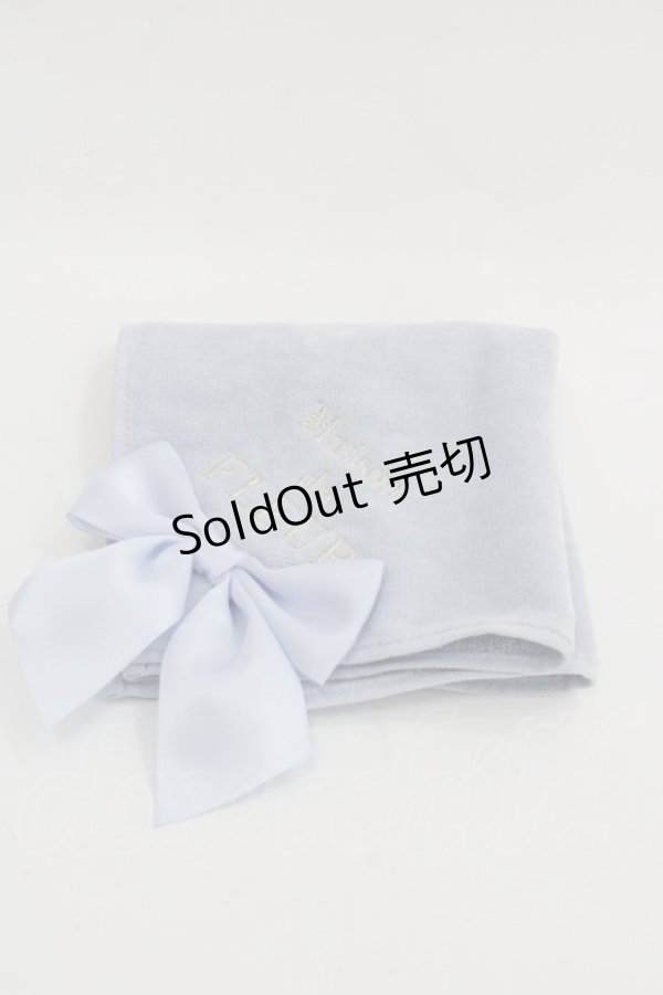 画像1: Maison de FLEUR / ブランドロゴ刺繍タオルハンカチ  サックス I-25-03-21-094-LO-ZA-HD-ZI (1)