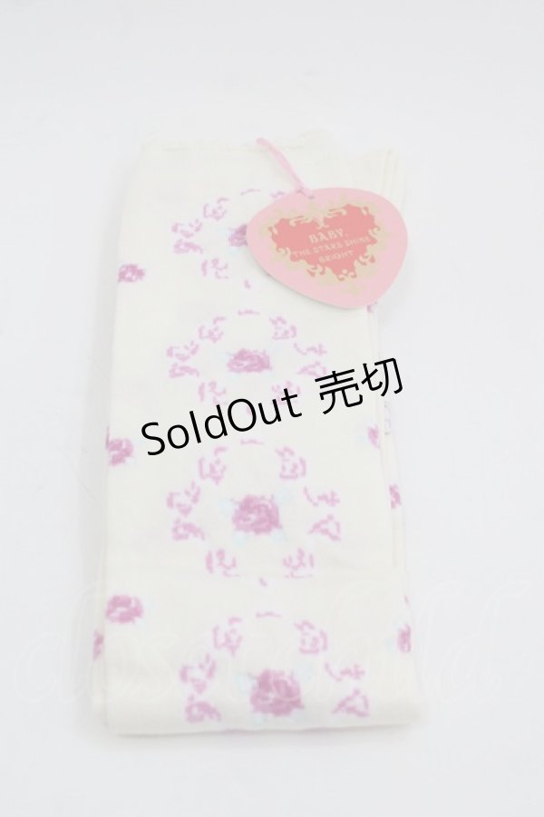 画像1: BABY,THE STARS SHINE BRIGHT / Little Royal Icing 私の小さなプリンセス 柄オーバーニーソックス  生成り I-25-03-21-011-BA-ZA-HD-ZI (1)