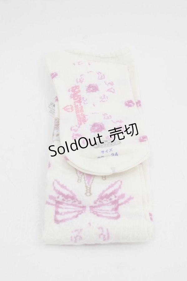 画像2: BABY,THE STARS SHINE BRIGHT / Little Royal Icing 私の小さなプリンセス 柄オーバーニーソックス  生成り I-25-03-21-011-BA-ZA-HD-ZI (2)