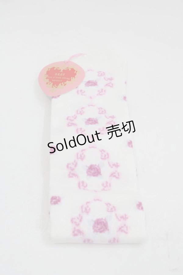 画像1: BABY,THE STARS SHINE BRIGHT / Little Royal Icing 私の小さなプリンセス 柄オーバーニーソックス  白 I-25-03-21-012-BA-ZA-HD-ZI (1)