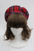 画像2: axes femme kawaii / タータンチェックベレー帽  レッド I-25-03-21-111-AX-AC-HD-ZI (2)