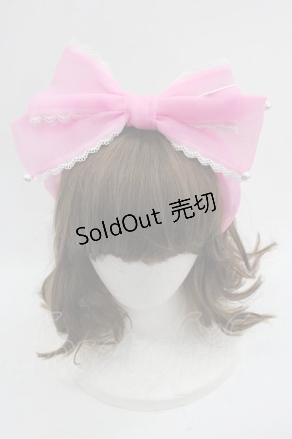 画像1: Angelic Pretty / Heartワッペンオーガンジーリボンカチューシャ  ピンク I-25-03-21-112-AP-AC-HD-ZI (1)