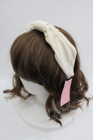 画像: Shirley Temple / パールベロアリボンカチューシャ  アイボリー I-25-03-21-115-ET-AC-HD-ZT437