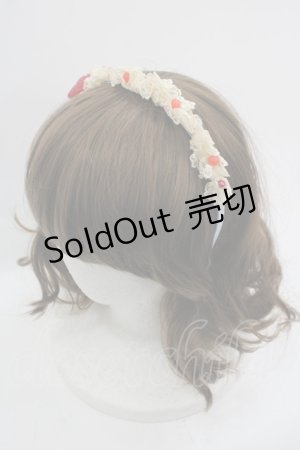 画像: Shirley Temple / ストロベリーレースカチューシャ  サックスＸアイボリーＸ赤 I-25-03-21-120-ET-AC-HD-ZT437