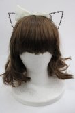 画像1: Emily Temple cute / ストーンねこみみカチューシャ  黒Ｘシルバー I-25-03-21-122-ET-AC-HD-ZT437-F003 (1)