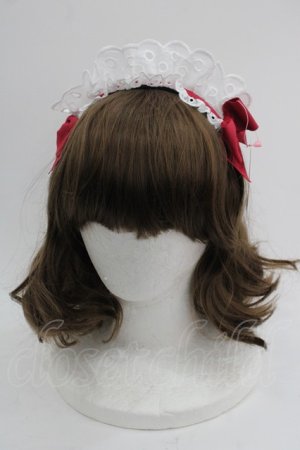 画像: Shirley Temple / メイドレースリボンカチューシャ  白Ｘ赤Ｘ黒 I-25-03-21-123-ET-AC-HD-ZT437