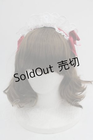 画像: 【SALE】Shirley Temple / メイドレースリボンカチューシャ  白Ｘ赤Ｘ黒 I-25-03-21-123-ET-AC-HD-ZT437-F003