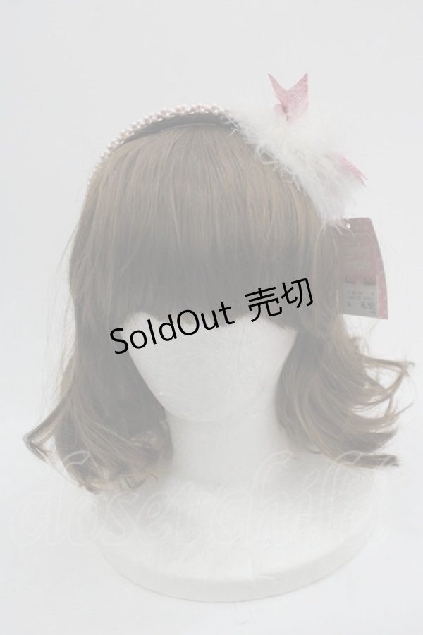 画像2: Shirley Temple / リボンファーパールカチューシャ  ピンクＸピンクＸ黒 I-25-03-21-124-ET-AC-HD-ZI (2)