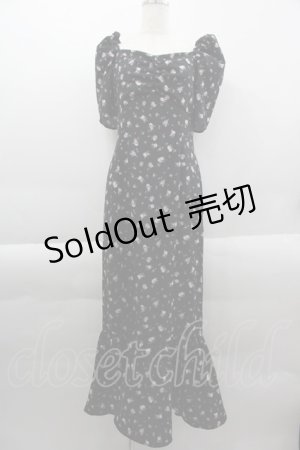 画像: EATME / ミニローズ総柄ワンピース M 黒 I-25-03-23-074-LO-OP-HD-ZI