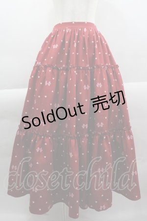 画像: axes femme kawaii / ハートドット柄ティアードスカート M レッド I-25-03-23-079-AX-SK-HD-ZI