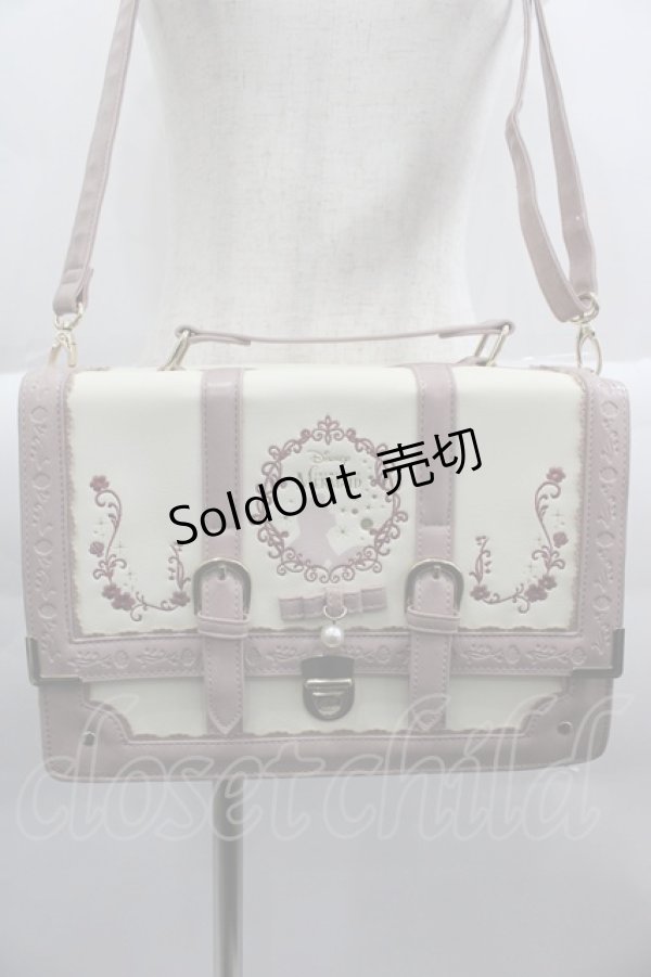 画像2: axes femme POETIQUE / シルエット柄宝箱BAG  ピンクＸアイボリー I-25-03-23-109-AX-BG-HD-ZI (2)