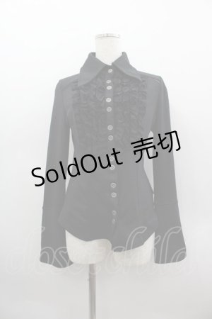 画像: Ozz Croce / レースデザイン切り替えシャツ  黒 I-25-03-23-012-OO-BL-HD-ZI