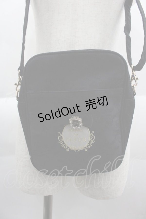 画像2: Maison de FLEUR / ロゴ刺繍レースショルダーバッグ  黒Ｘ白Ｘゴールド I-25-03-23-110-LO-BG-HD-ZI (2)
