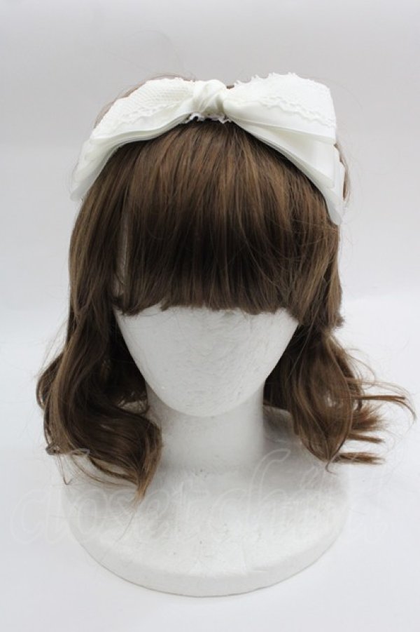 画像1: Shirley Temple / レースリボンヘアバンド 52-56CM 白 I-25-03-23-119-ET-AC-HD-ZT437 (1)