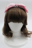 画像1: Shirley Temple / レースリボンヘアバンド 52-56CM ピンクＸ白 I-25-03-23-120-ET-AC-HD-ZT437 (1)