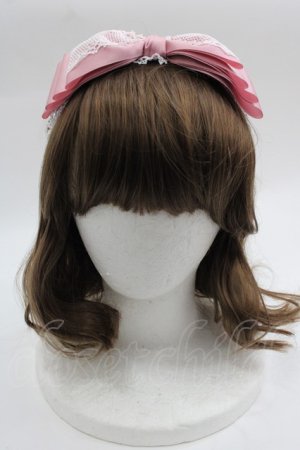 画像: Shirley Temple / レースリボンヘアバンド 52-56CM ピンクＸ白 I-25-03-23-120-ET-AC-HD-ZT437