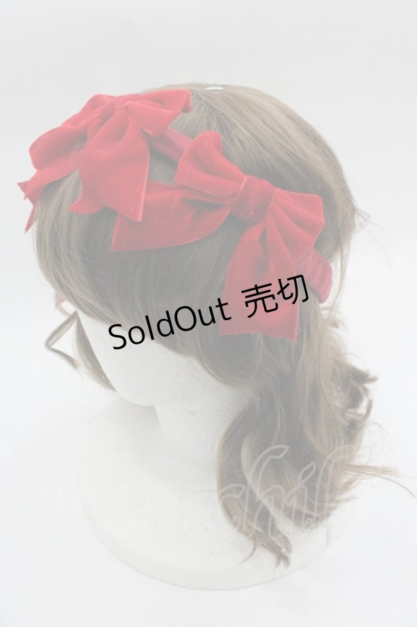 画像3: Shirley Temple / ベロアリボンヘアバンド 52-56CM 赤 I-25-03-23-122-ET-AC-HD-ZI (3)