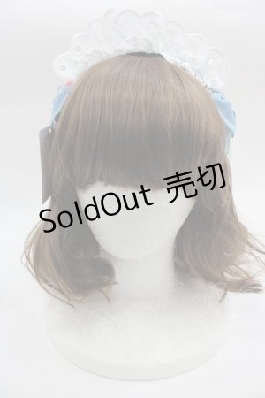 画像: Shirley Temple / メイドレースリボンカチューシャ  白ＸサックスＸ黒 I-25-03-23-125-ET-AC-HD-ZI