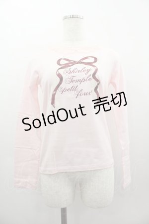 画像: Shirley Temple / リボンラメロゴプリントカットソー 160CM ピンク I-25-03-23-015-ET-TO-HD-ZI