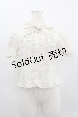 画像: Victorian maiden / ピンタックフリル半袖ブラウス  生成り I-25-03-23-004-CL-BL-HD-ZI
