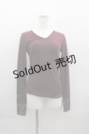 画像: Ozz oneste / 裾薔薇刺繍しぼりデザインカットソー  ブラウン I-25-03-23-037-OO-TO-HD-ZI