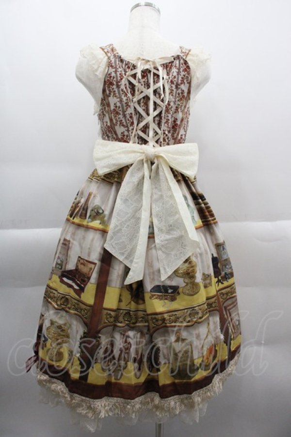 画像2: BABY,THE STARS SHINE BRIGHT / Labyrinth Collection Room 古城に眠る秘密の部屋 柄 Mireilleジャンパースカート  生成 I-25-03-29-050-BA-OP-HD-OS (2)