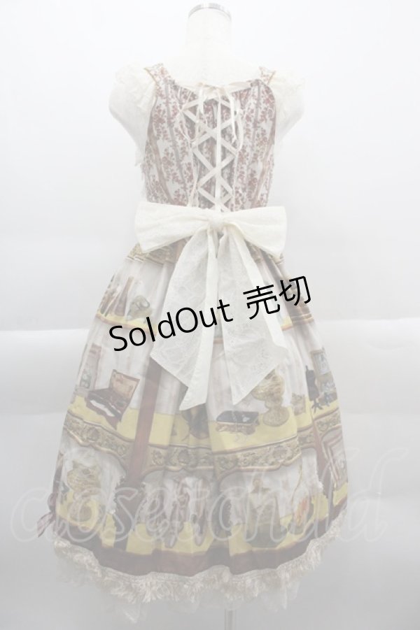 画像2: BABY,THE STARS SHINE BRIGHT / Labyrinth Collection Room 古城に眠る秘密の部屋 柄 Mireilleジャンパースカート  生成 I-25-03-29-050-BA-OP-HD-OS (2)