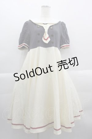 画像: Favorite / クリアカード編 友枝中学校の長袖セーラーワンピース M アイボリーＸグレー I-25-03-29-076-LO-OP-HD-ZI