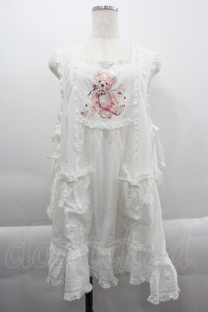 画像: PINK HOUSE / 桜Teddy刺繍使いローンタブリエ  白 I-25-03-29-079-LO-TO-HD-ZI