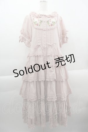 画像: PINK HOUSE / Berry Rose刺繍入りパッチワーク風ワンピース  ピンク I-25-03-29-081-LO-OP-HD-ZI