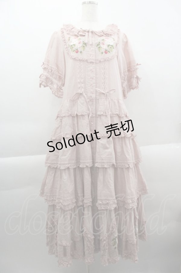 画像1: PINK HOUSE / Berry Rose刺繍入りパッチワーク風ワンピース  ピンク I-25-03-29-081-LO-OP-HD-ZI (1)