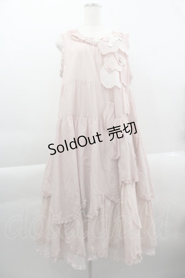 画像1: PINK HOUSE / 桜ひらり舞い散るフリルワンピース  ピンク I-25-03-29-082-LO-OP-HD-ZT328 (1)