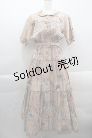 画像: PINK HOUSE / 忘れな草柄&刺繍半袖ワンピース  ピンク I-25-03-29-094-LO-OP-HD-ZI