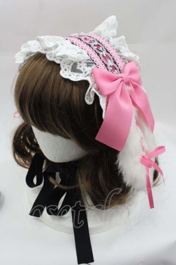 画像1: Royal Princess Alice / Strawberry Sweetsロップイヤーヘッドドレス  黒 I-25-03-29-121-LO-AC-HD-ZI (1)