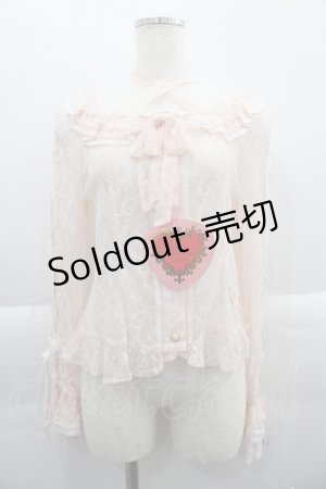 画像: BABY,THE STARS SHINE BRIGHT / Be My Valentine お花レースアップブラウス  ピンク I-25-03-29-018-BA-BL-HD-ZI