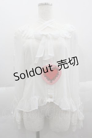 画像: BABY,THE STARS SHINE BRIGHT / Be My Valentineシフォンレースアップブラウス  白 I-25-03-29-004-BA-BL-HD-OS