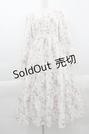 画像: axes femme / 桜柄ティアードワンピース M キナリ I-25-04-04-074-AX-OP-HD-ZI
