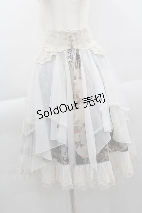 画像1: Ozz oneste / 天使絵画プリントスカート&チュールオーバースカートセット  アイボリー I-25-04-04-093-OO-SK-HD-ZI (1)