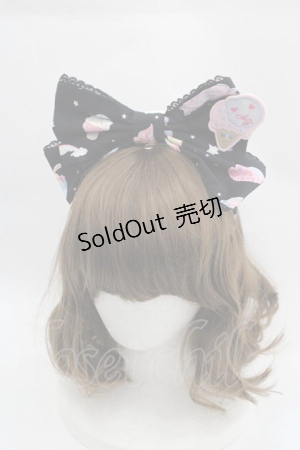 画像1: Angelic Pretty / KCMilky Planetカチューシャ  黒 I-25-04-04-109-AP-AC-HD-ZI (1)