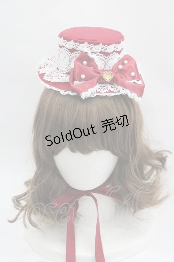 画像1: Angelic Pretty / Elegant RoseミニHat  ボルドー I-25-04-04-116-AP-AC-HD-ZI (1)