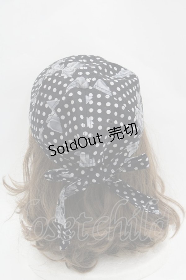 画像2: PINK HOUSE / 水玉りぼんプリントキャップ  ブラック I-25-04-04-117-LO-AC-HD-ZI (2)