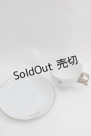 画像: Q-pot. / “Q”カップ&ソーサー  白Ｘゴールド I-25-04-04-123-QP-ZA-HD-ZI