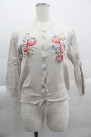 画像: Jane Marple Dans Le Salon / Strawberry embroidery cardigan  アイボリー I-25-04-04-018-JM-TO-HD-ZI