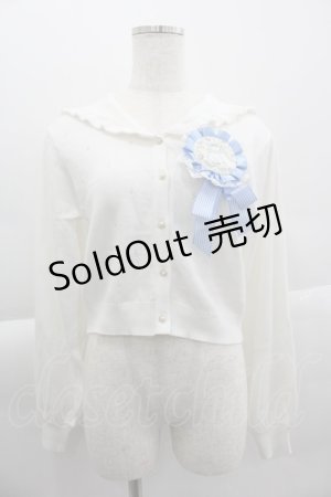 画像: axes femme POETIQUE / シナモロール/ロゼッタ付カーディガン M ホワイト I-25-04-04-021-AX-TO-HD-ZI